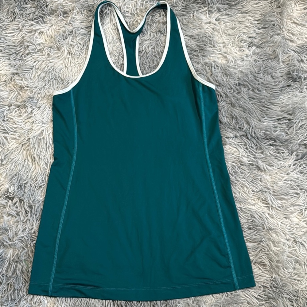 Brooks Green Fitted Backless Sleeveless Tank Top